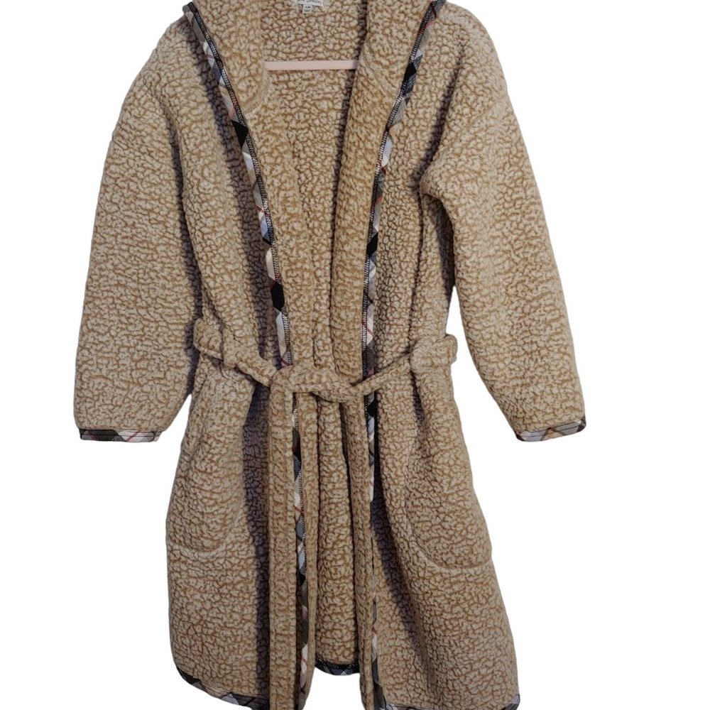 Vera Bradley Natureal Fleece Hoodie Tie jacket with pockets. size S/M